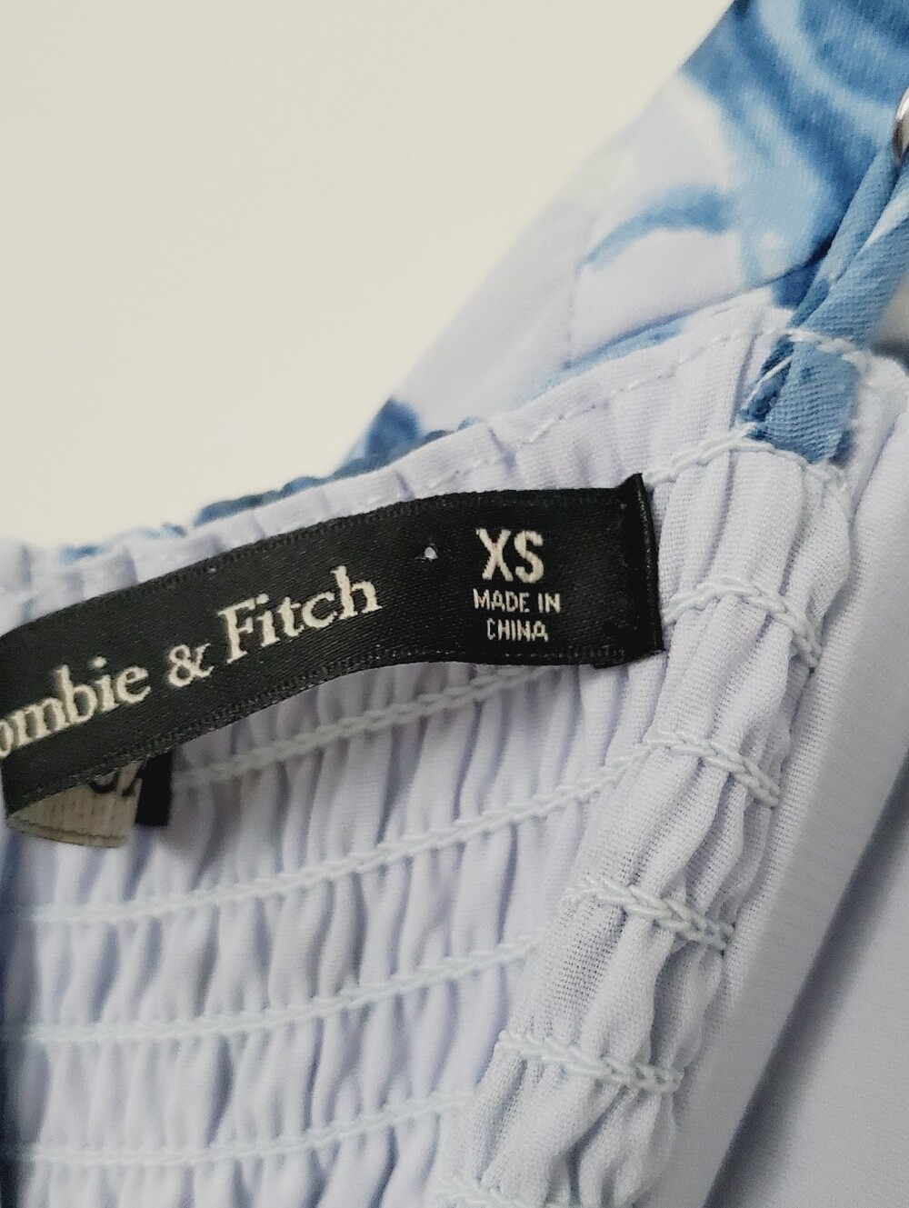 Abercrombie & Fitch Camille Blue Floral Midi Dress XS High Slit Cottagecore Boho - Picture 5 of 16